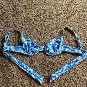 Skatie Blue and White Bikini Top